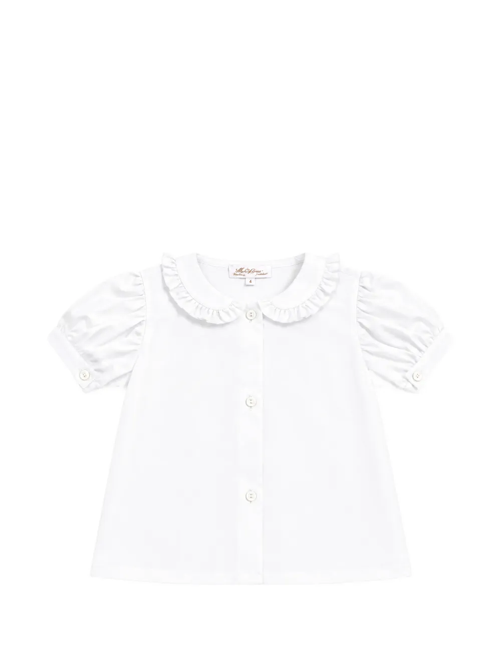 Mariella Ferrari ruffled puff-sleeve blouse - Bianco