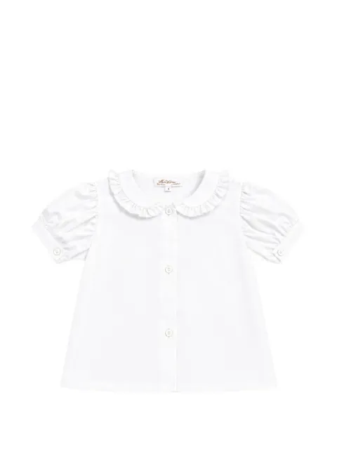 Mariella Ferrari ruffled puff-sleeve blouse