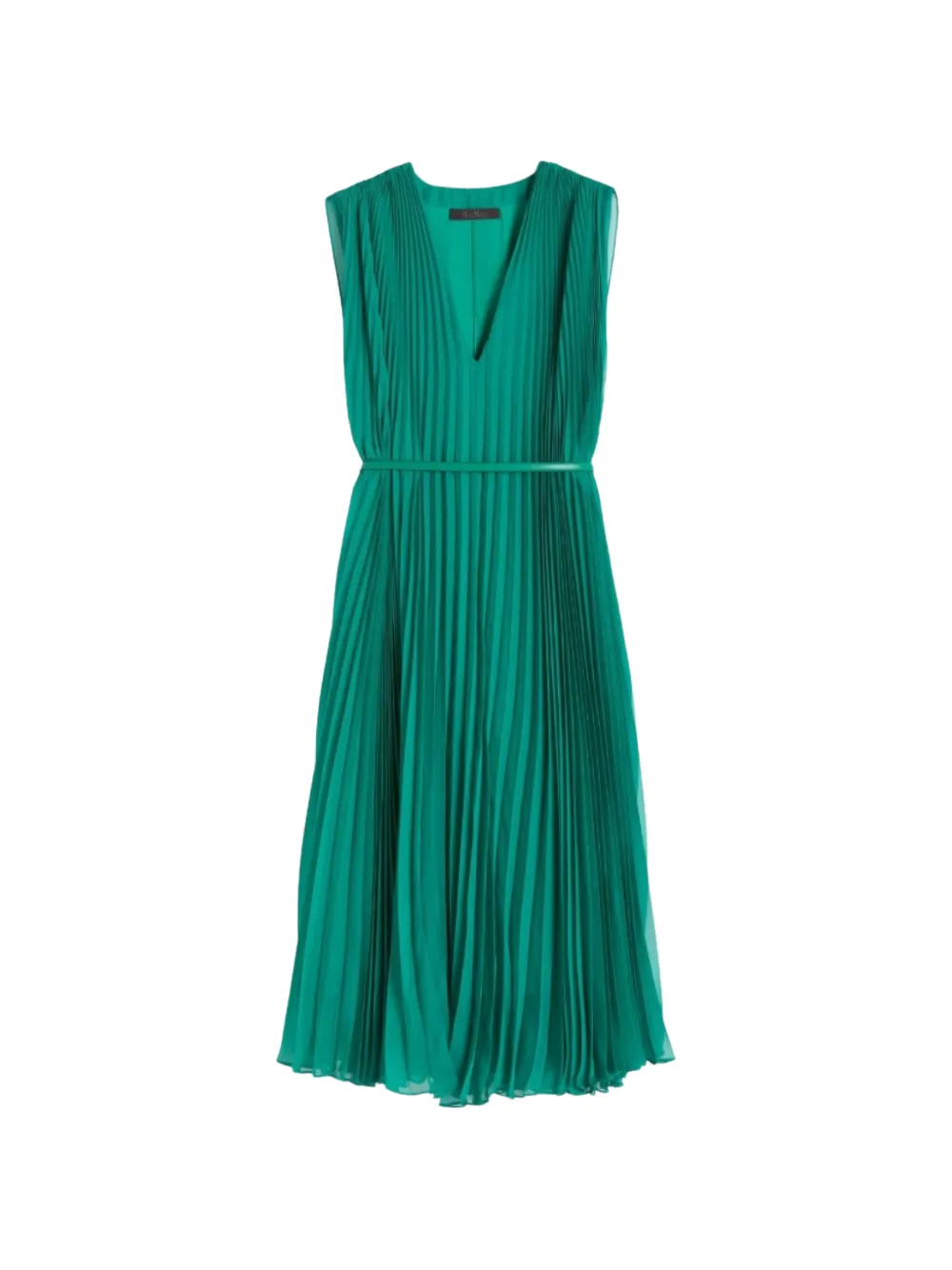 Max Mara Mxecapsula pleated belted midi dress - Green