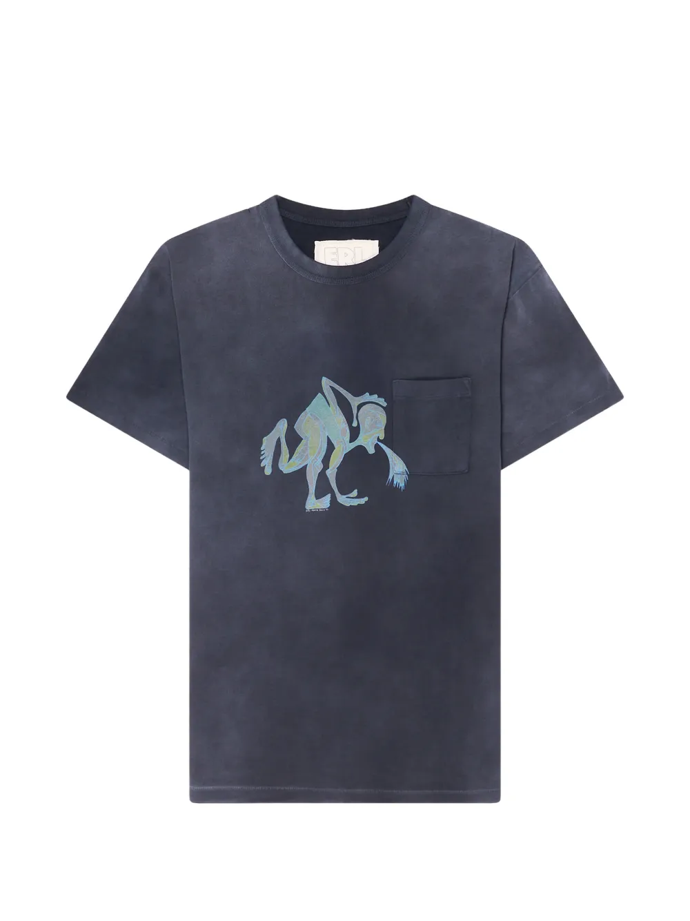 ERL Puke graphic-print pocket T-shirt - Blu
