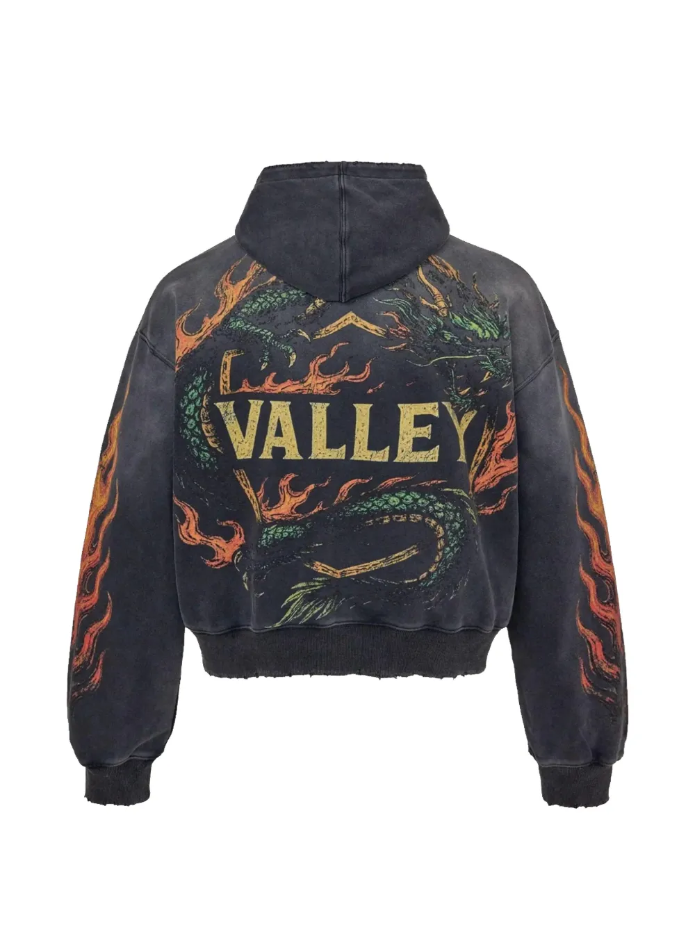 Vale Serpent gerafelde hoodie Grijs