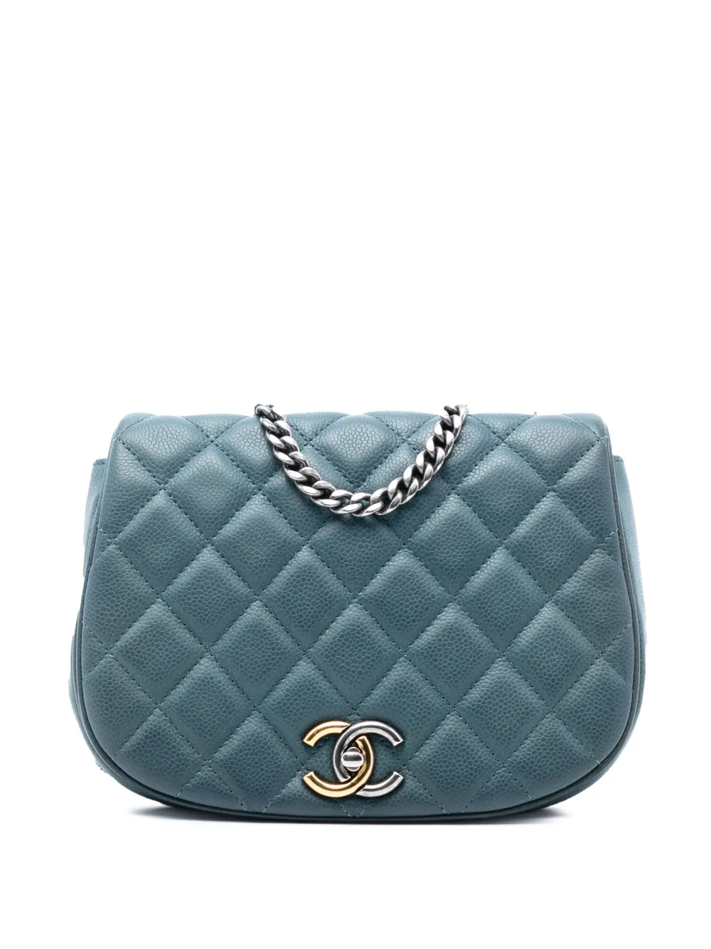 CHANEL Pre-Owned 2016-2017 Small Quilted Caviar Casual Pocket Flap crossbody bag - Blu