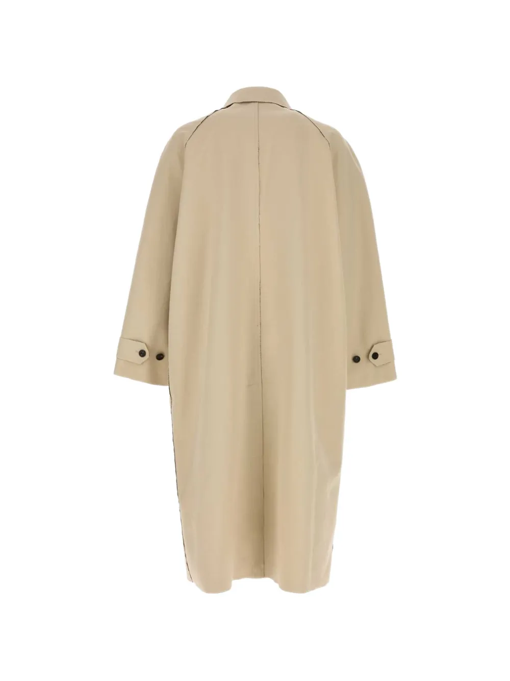 Balenciaga Trenchcoat met raglan mouwen en gerafelde afwerking Beige