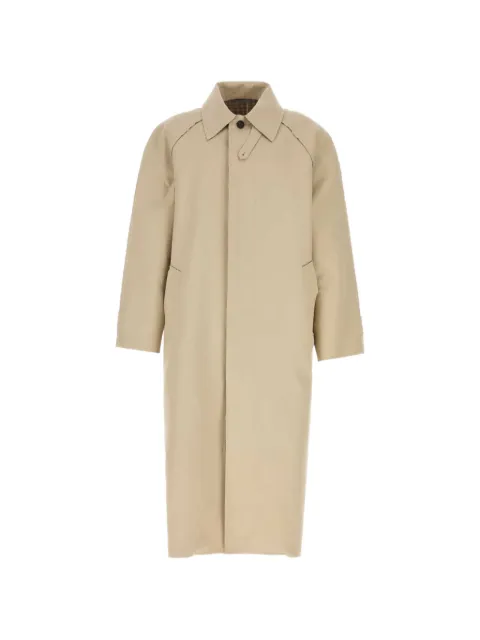 Balenciaga raw-edge raglan-sleeve trench coat