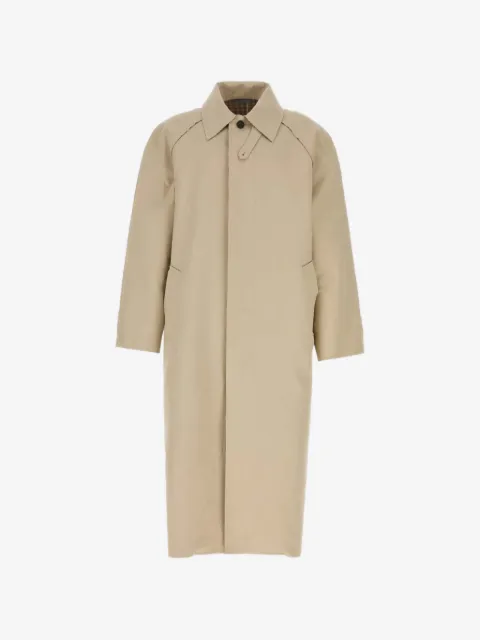Balenciaga raw-edge raglan-sleeve trench coat
