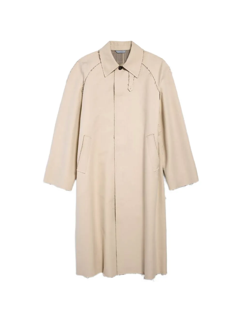 Balenciaga Trenchcoat met raglan mouwen en gerafelde afwerking Beige