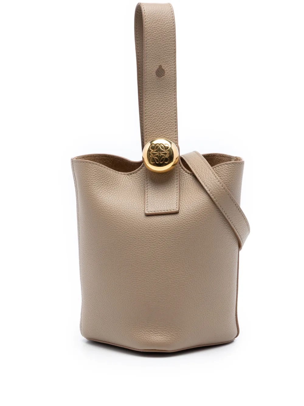 Loewe Pre-Owned 2023 Mini Grained Calfskin Pebble Bucket Bag satchel - Brown