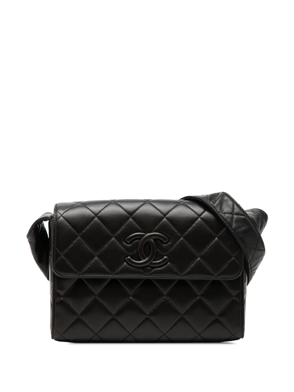 CHANEL Pre-Owned 1991-1994 CC Quilted Lambskin Flap crossbody bag - Schwarz
