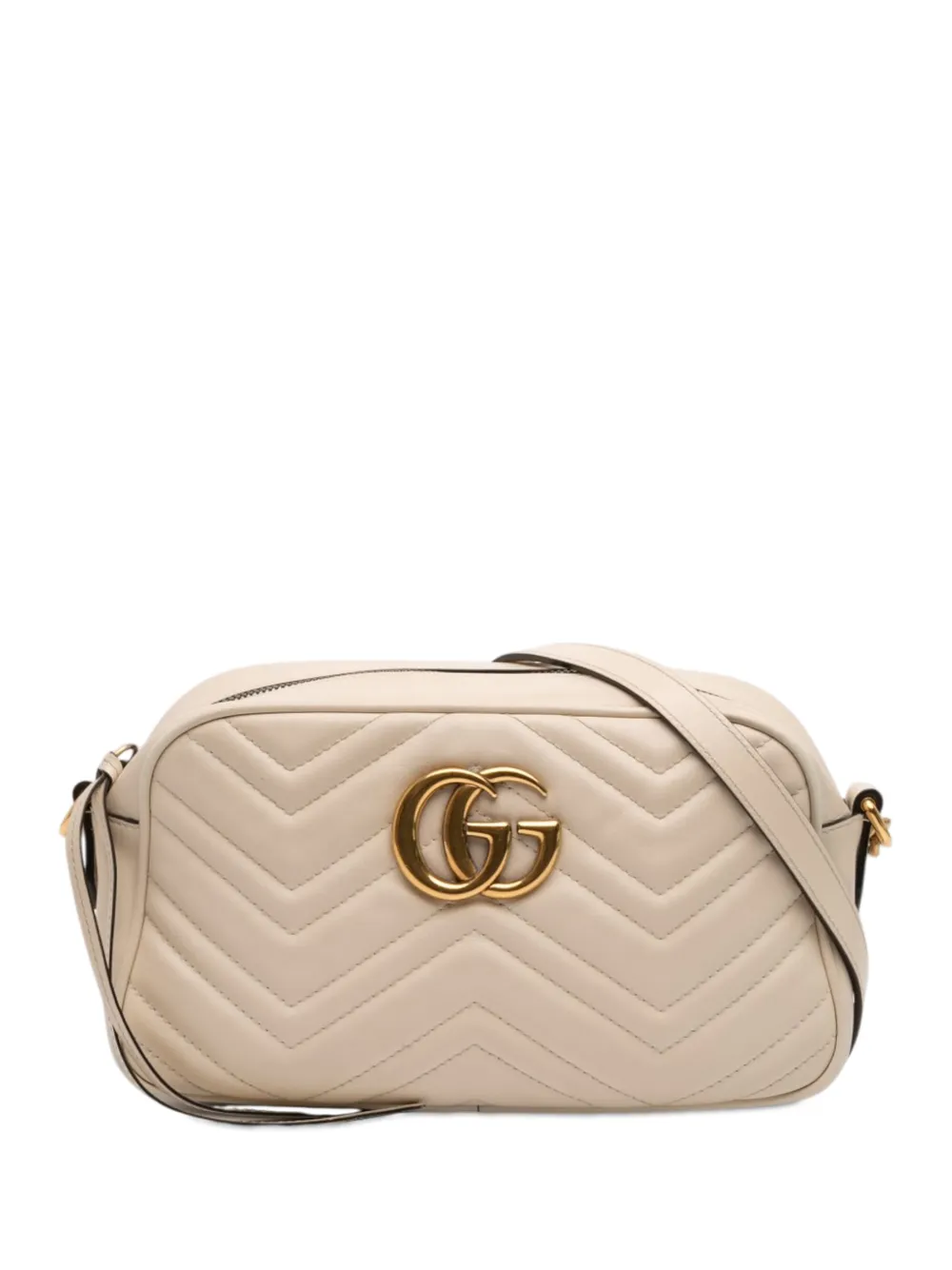 Gucci Pre-Owned 2016-2026 Small GG Marmont Matelasse Leather crossbody bag - Bianco