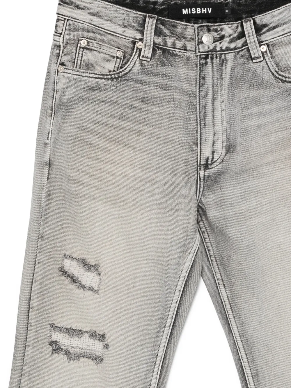 MISBHV Gerafelde bootcut jeans Grijs