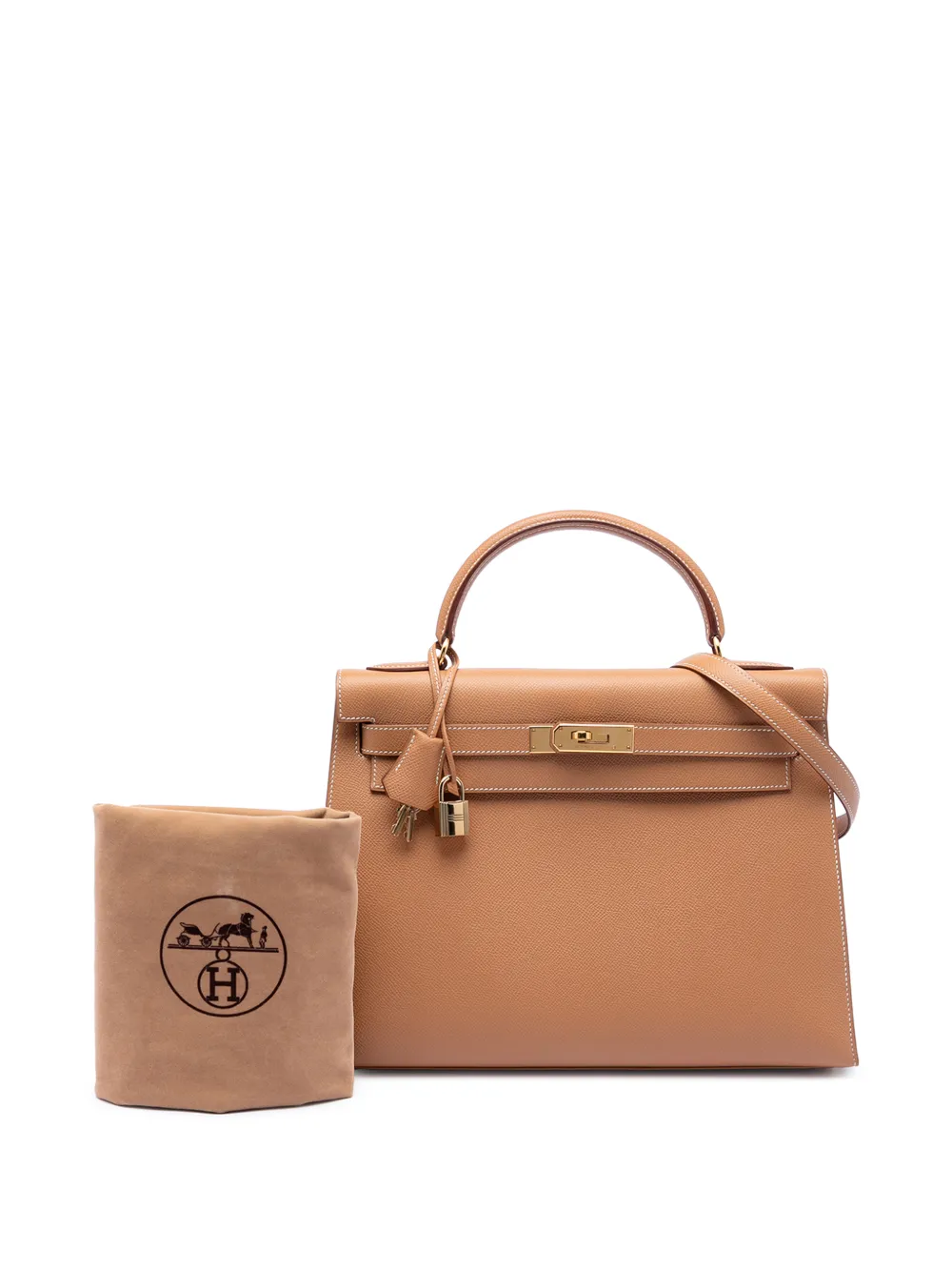 Hermès Pre-Owned 1999 Courchevel Kelly Sellier 32 Satchel | Brown