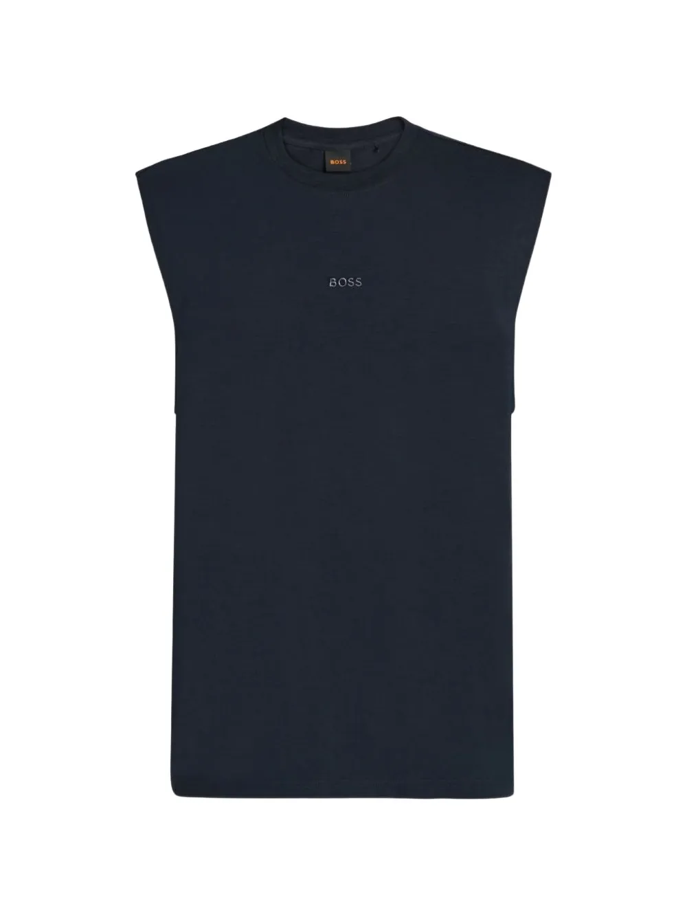 BOSS logo-embroidered sleeveless cotton T-shirt - Blu