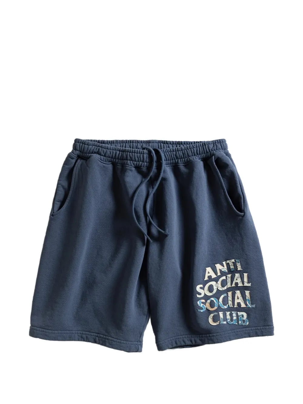 Anti Social Social Club Tonkatsu: Boro Wave shorts - Blau