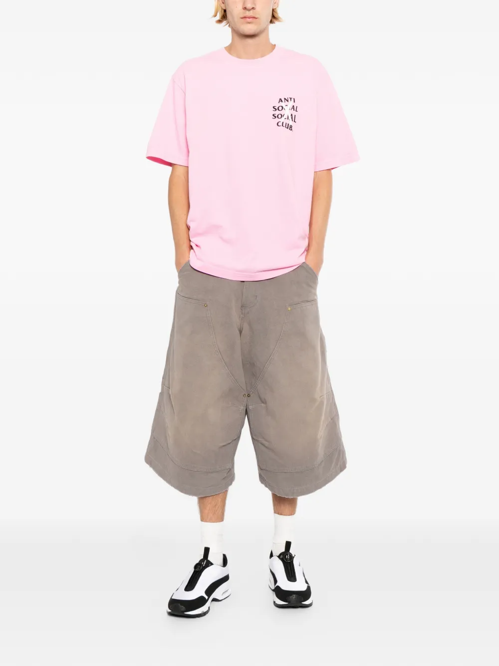 Anti Social Club Canceled Paint T-shirt Roze