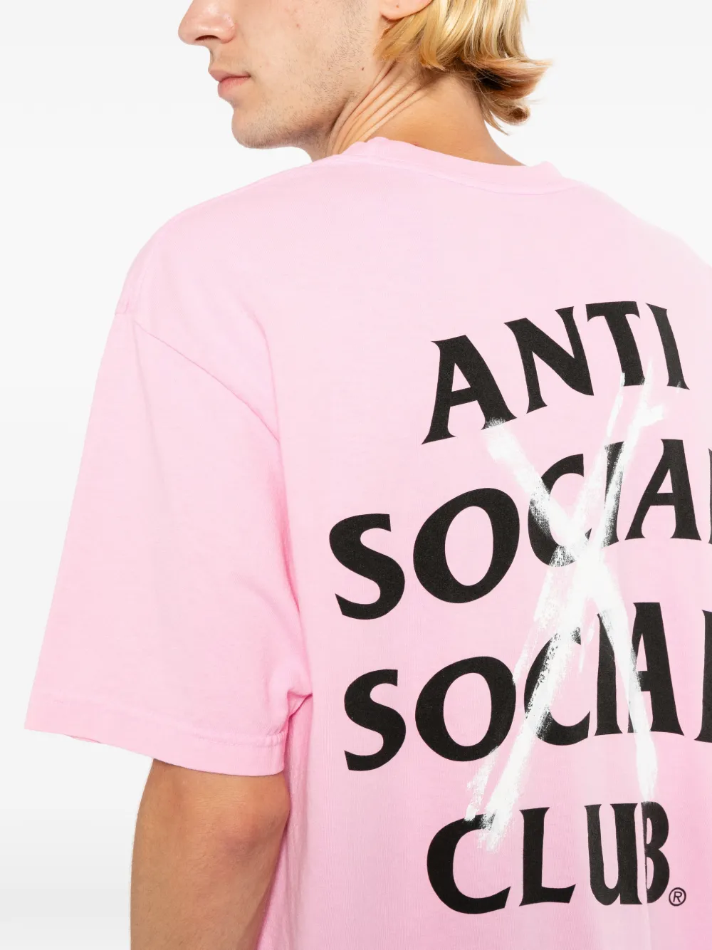 Anti Social Club Canceled Paint T-shirt Roze