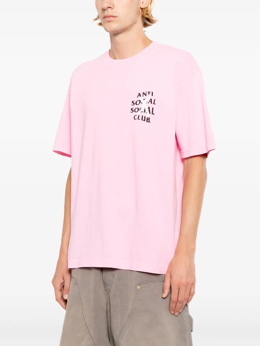 Anti Social Club Canceled Paint T-shirt Roze