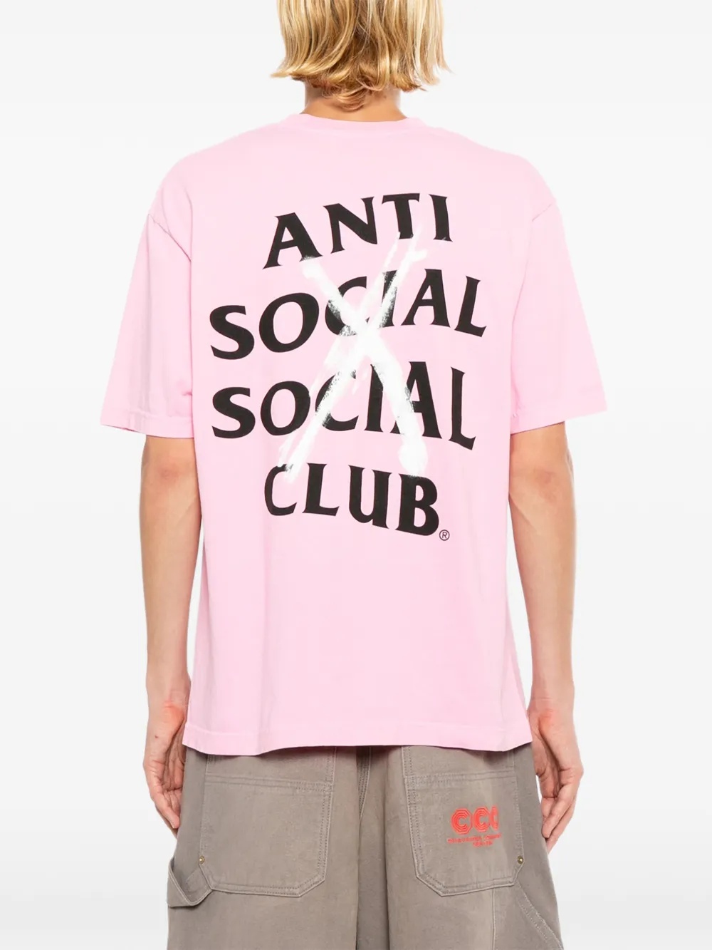 Anti Social Club Canceled Paint T-shirt Roze