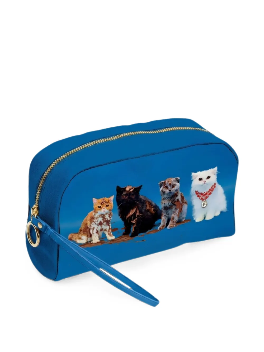 Seletti Toiletpaper Kitty Gang Kulturbeutel mit Print - Blau