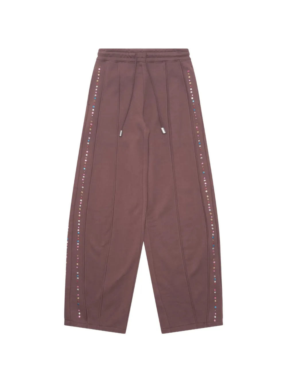 Eckhaus Latta crystal-embellished track pants - Marrone