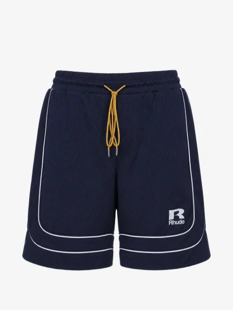 RHUDE logo-print mesh shorts