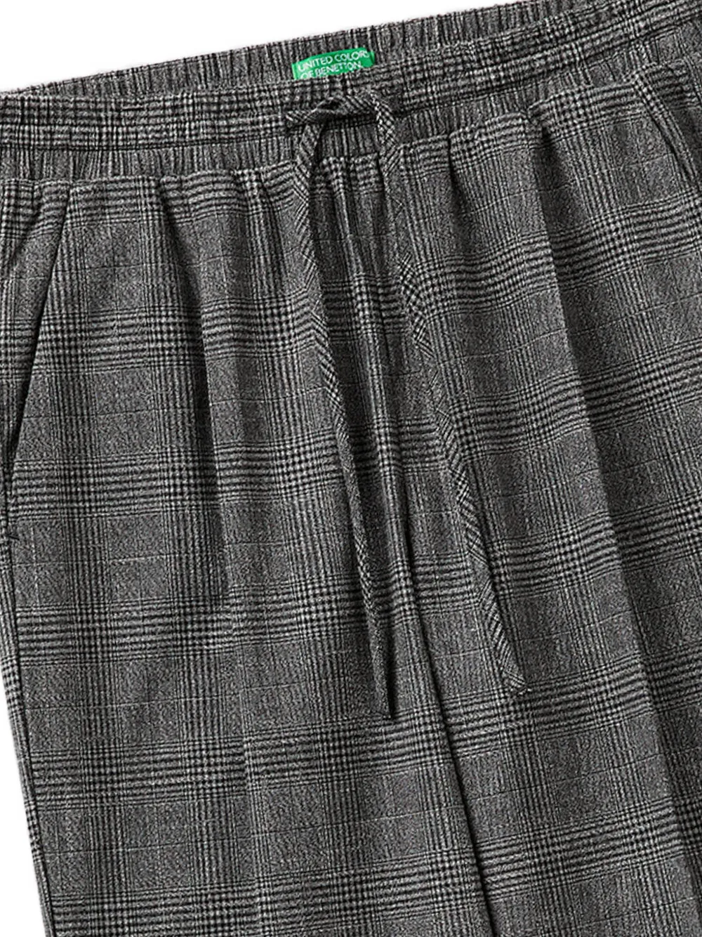 Benetton Prince of Wales geruite straight broek Grijs