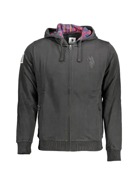 U.S. POLO ASSN. hoodie con logo bordado y cierre