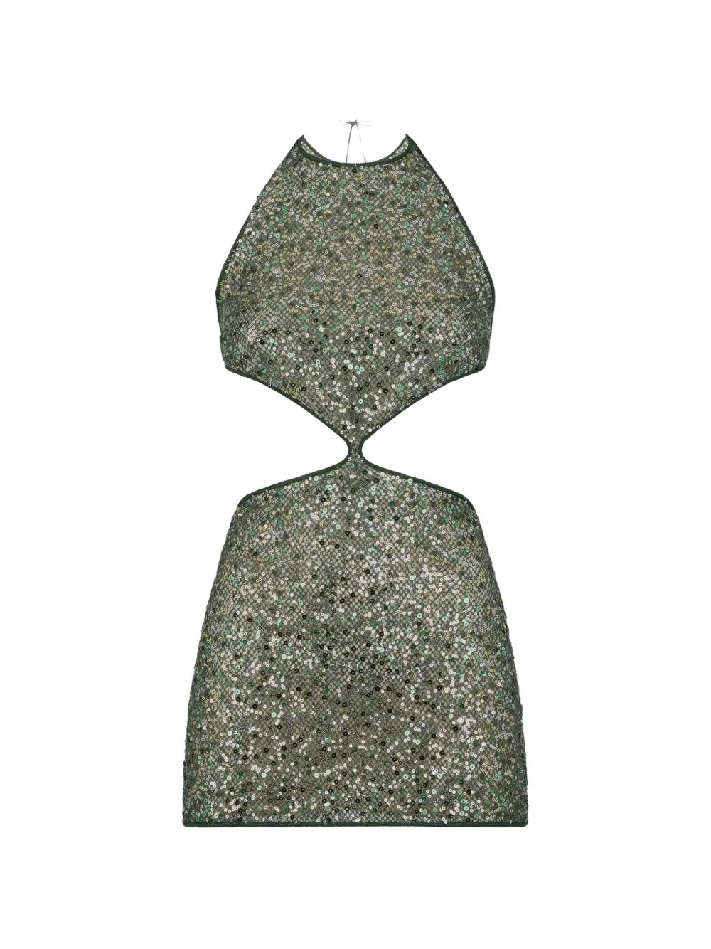 Oséree Netquins cut-out mini dress - Verde