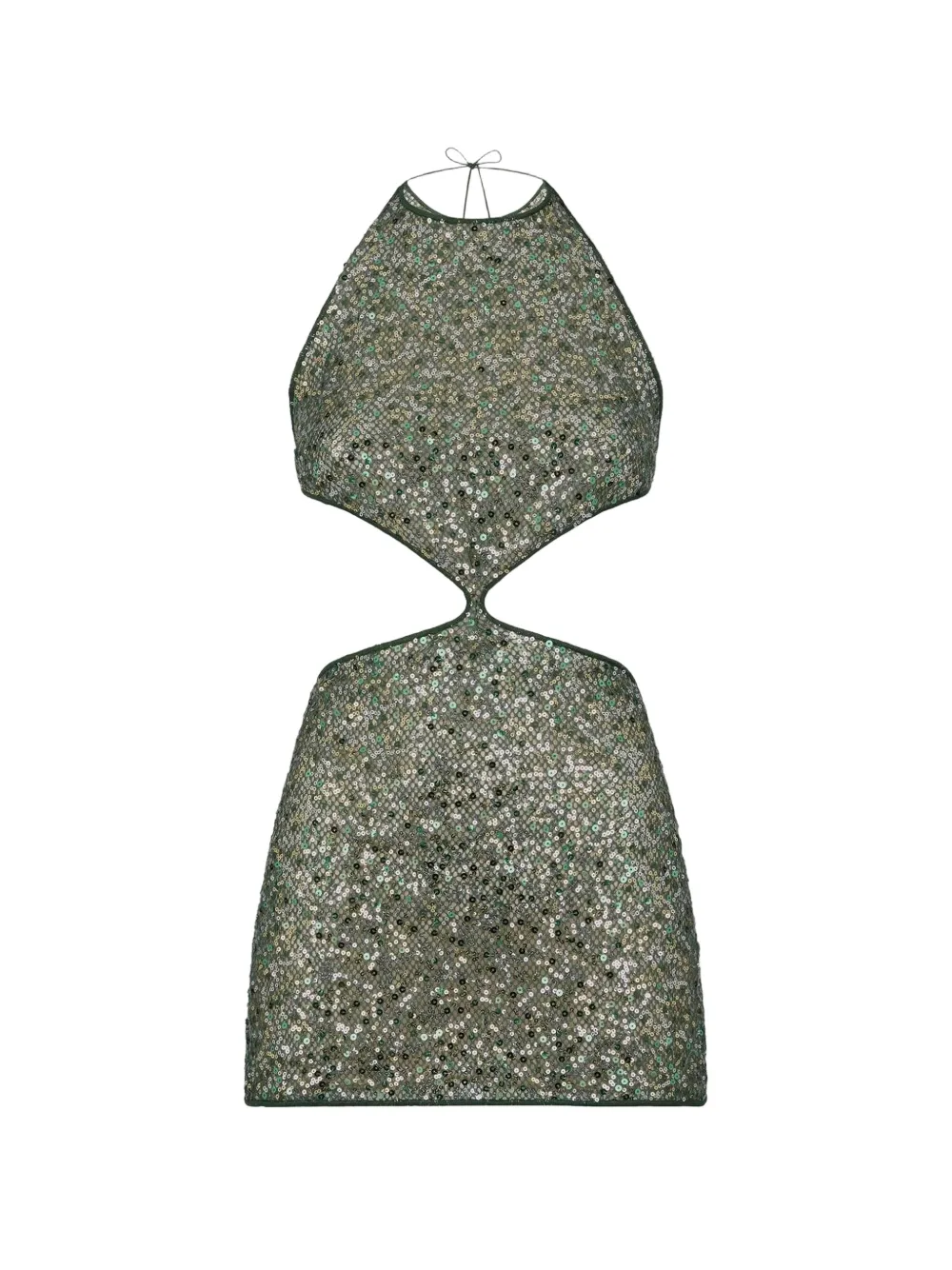 Oséree Netquins cut-out mini dress - Verde