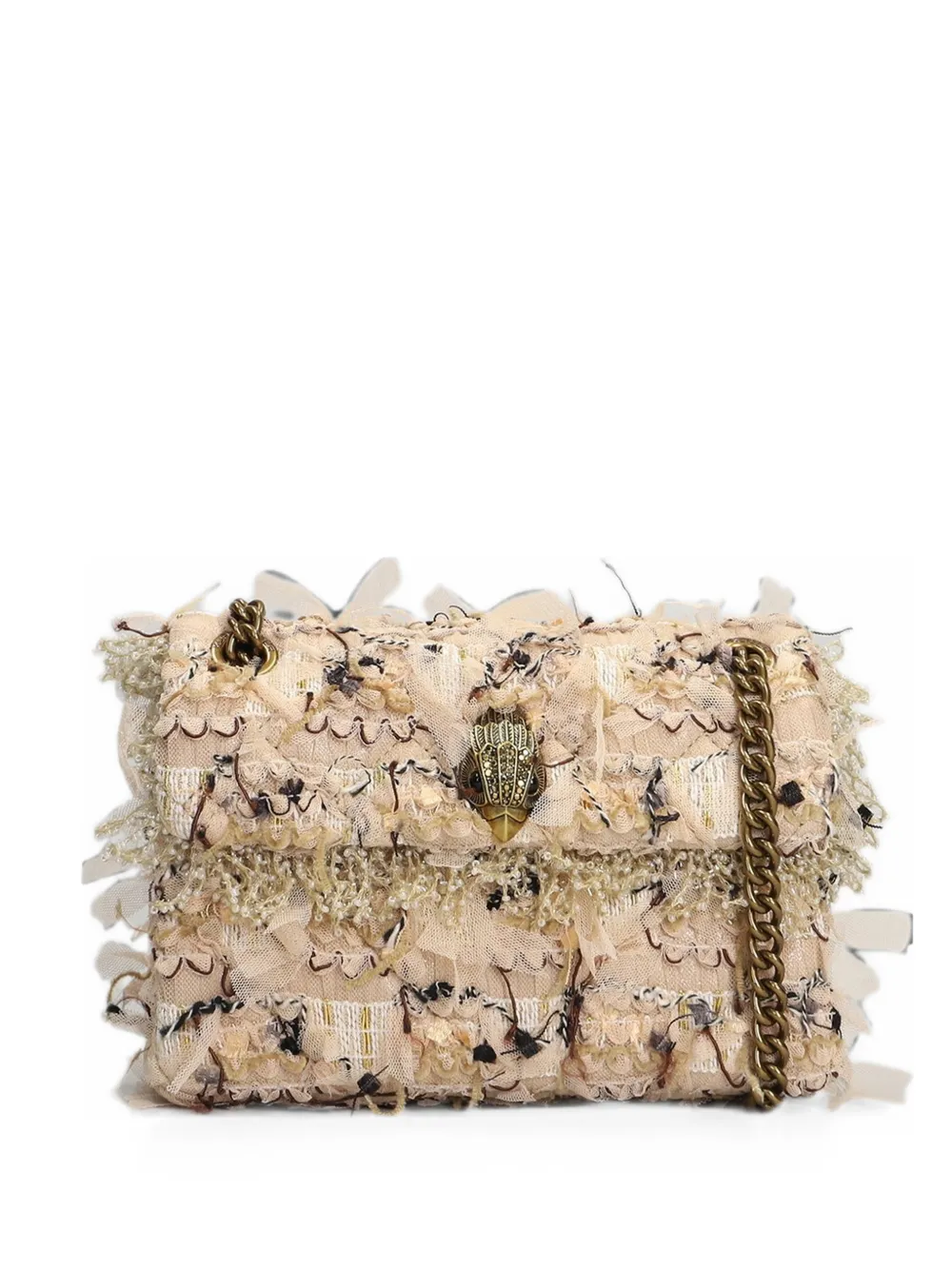 Kurt Geiger London Kensington bead-embellished tweed shoulder bag - Toni neutri