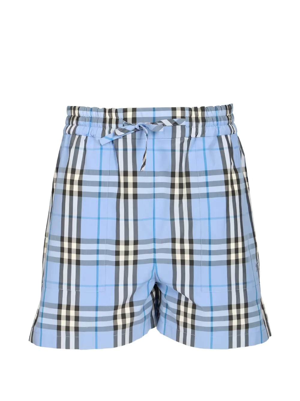 Burberry check-print drawstring shorts - Blu