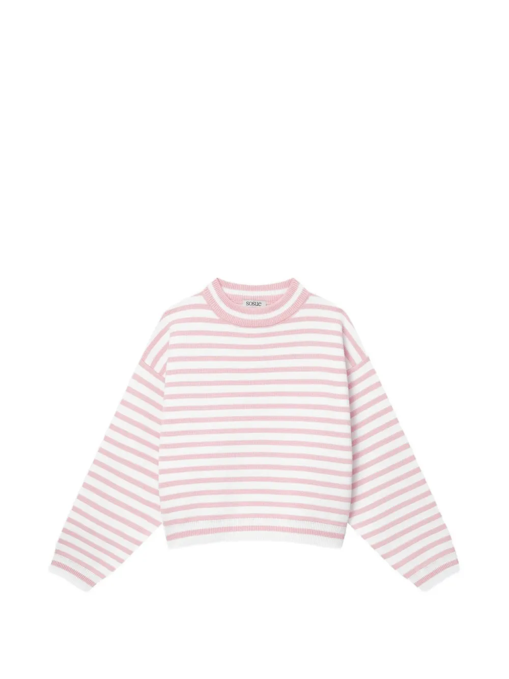 SoSUE Sailor striped-pattern long-sleeved sweater - Rosa