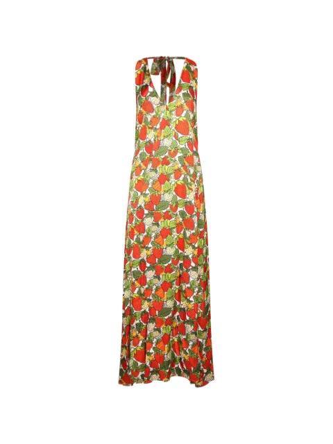alessandro enriquez vestido largo con fresas estampadas