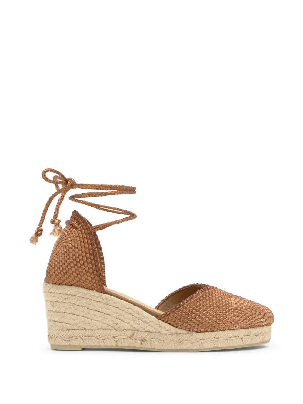 Castañer Cora woven-design heeled espadrilles - Marrone