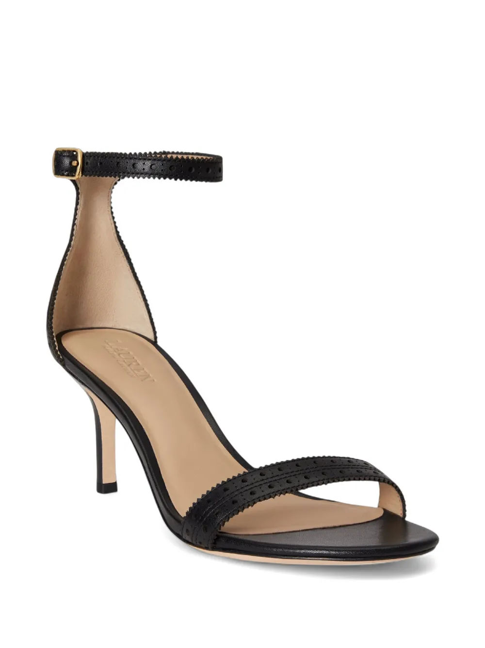 Lauren Ralph Lauren Allie brogue-detail heeled sandals Zwart
