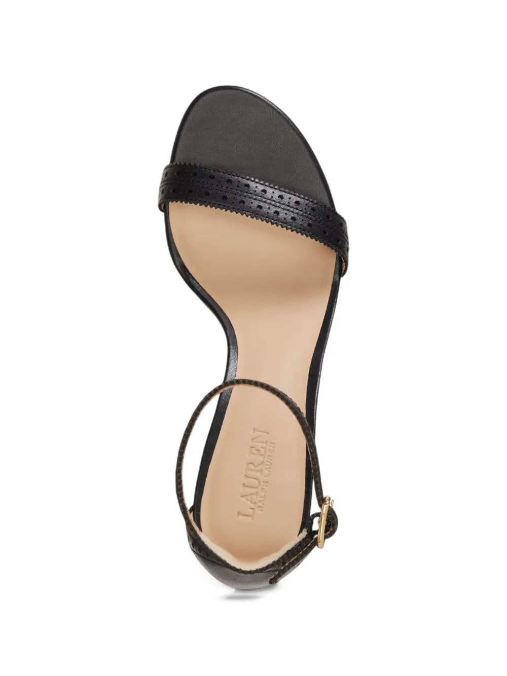 Lauren Ralph Lauren Allie brogue-detail heeled sandals Zwart
