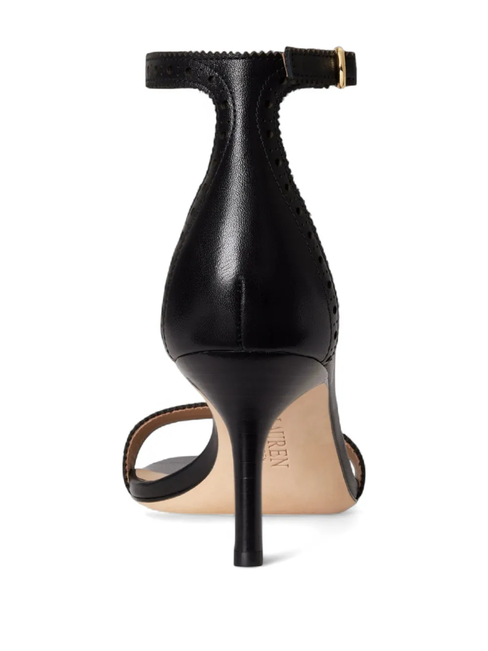 Lauren Ralph Lauren Allie brogue-detail heeled sandals Zwart