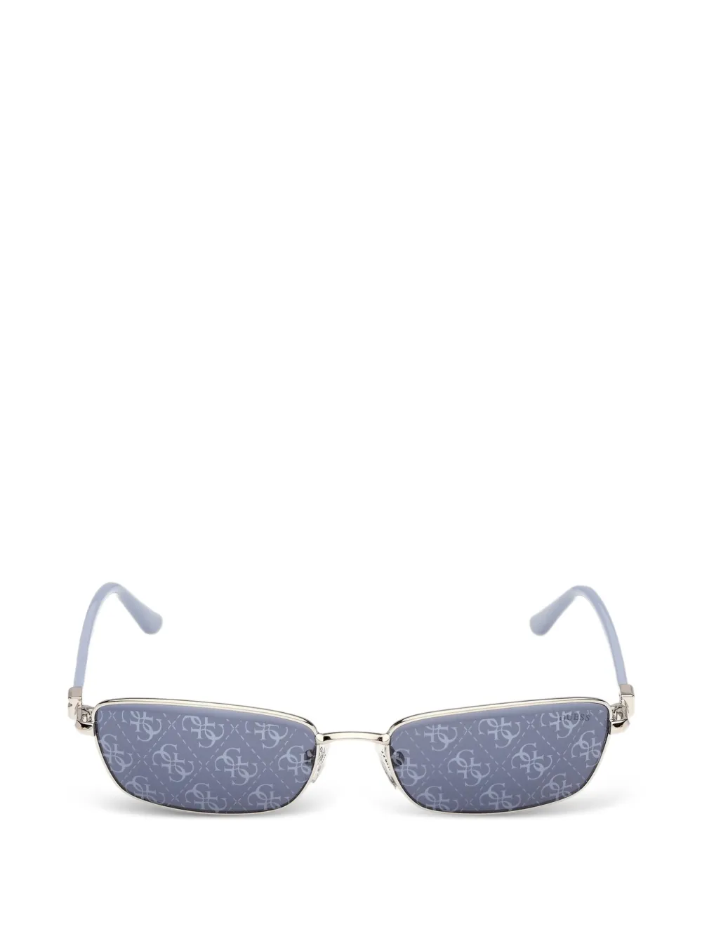 GUESS EYEWEAR logo-monogram rectangle-frame sunglasses - Argento