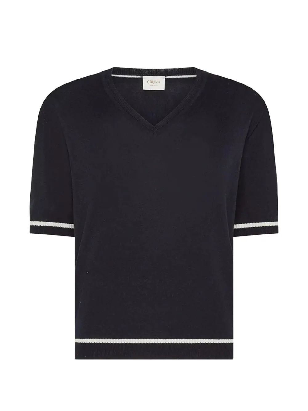 Cruna Elsa stripe-trim T-shirt - Schwarz