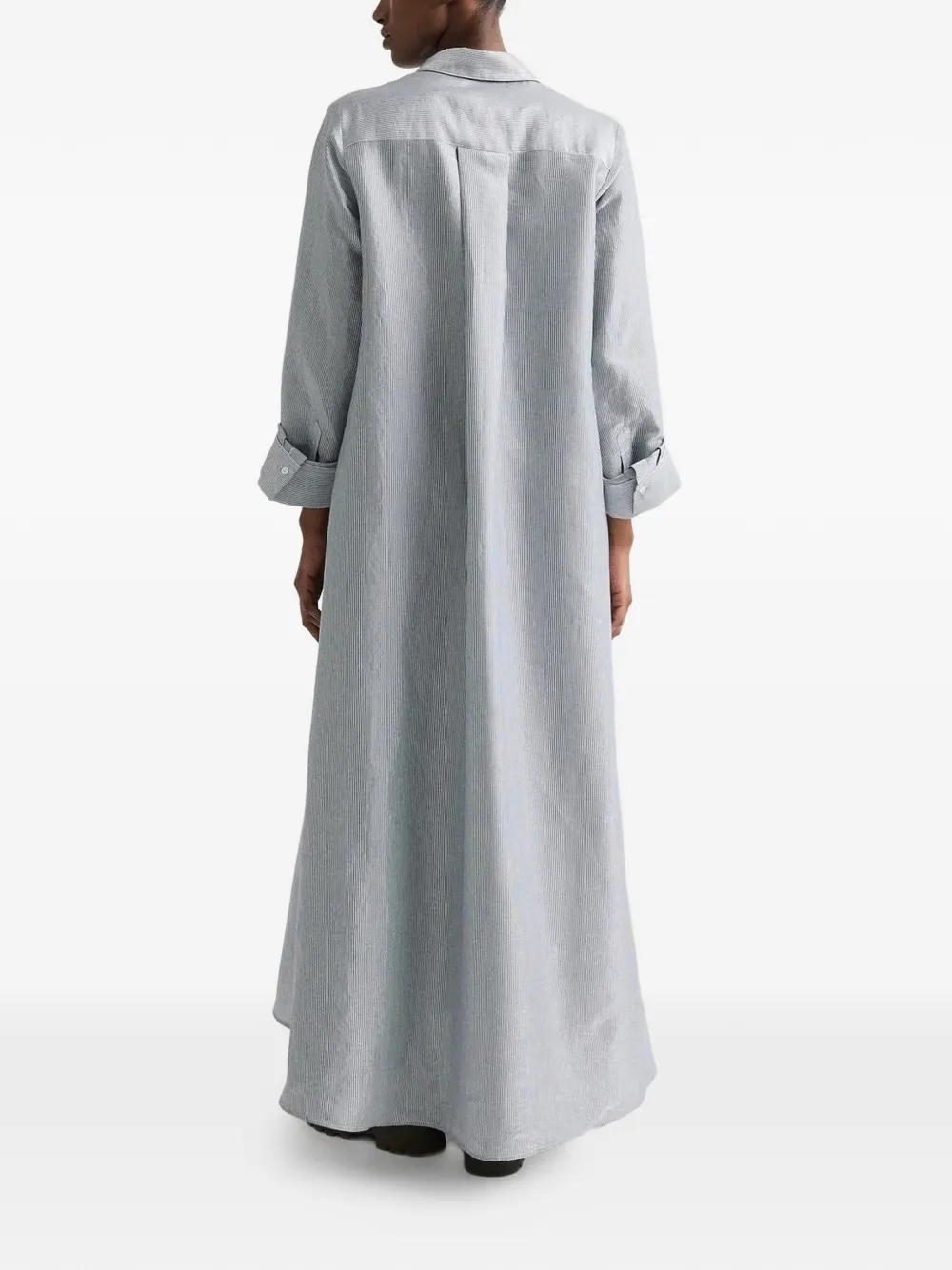 Twp Jenny's Striped Chest-pocket Dress in White, view 4