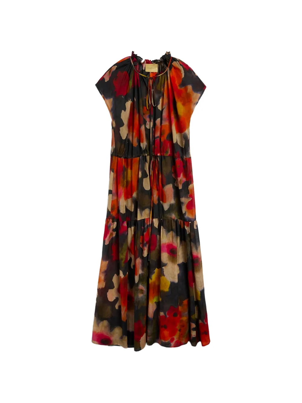 MOMONÌ Otero gelaagde maxi-dress met print Rood