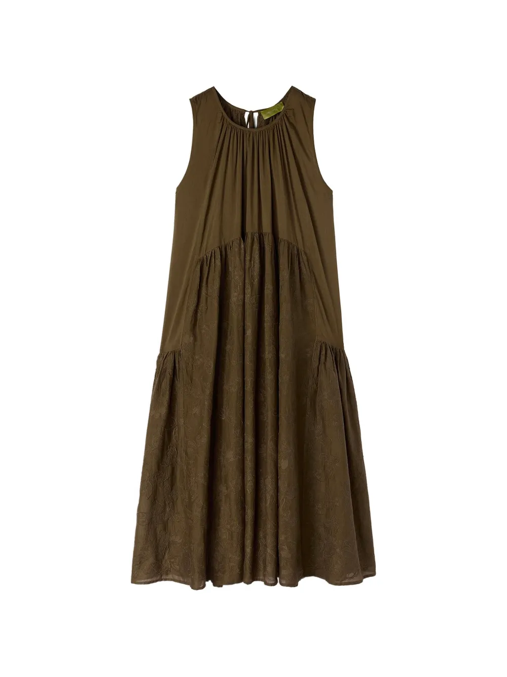 MOMONÌ Cobre embroidered maxi dress - Verde