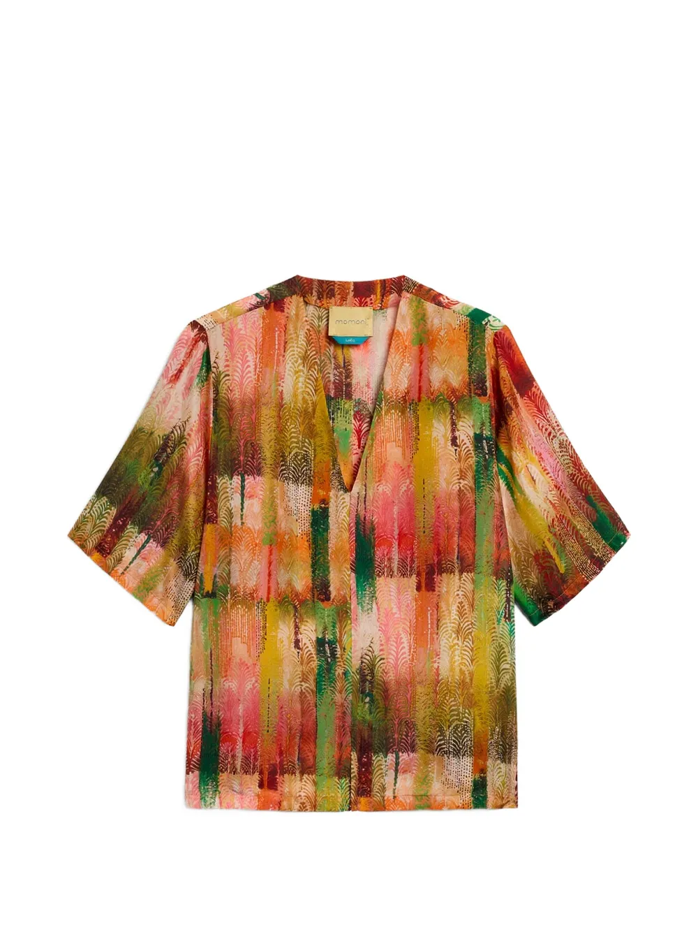 MOMONÌ Organ printed habutai blouse - Verde