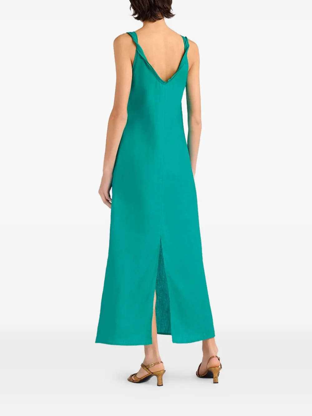 MOMONÌ Ximena maxi-dress met torchon bandje Groen