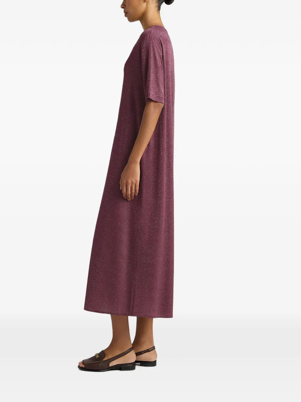MOMONÌ Penelope midi-jurk Roze