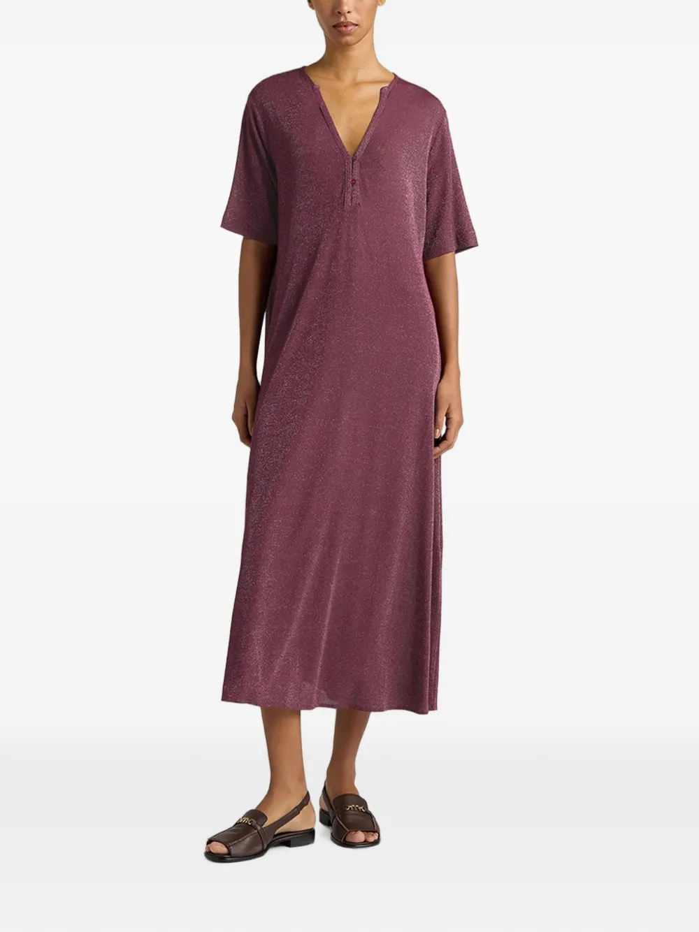 MOMONÌ Penelope midi-jurk Roze