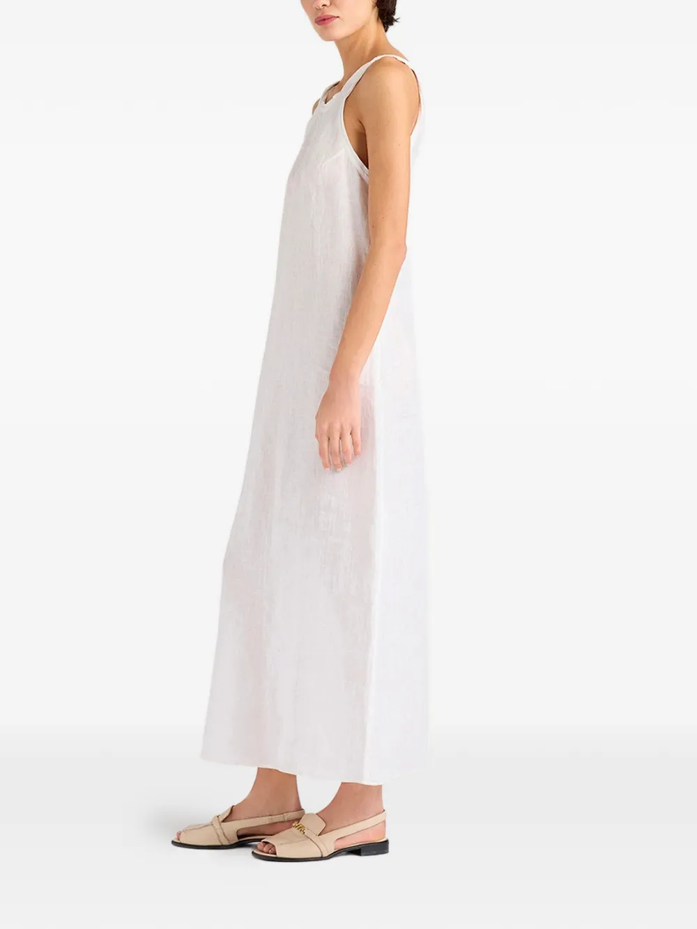 MOMONÌ Ximena maxi-dress met torchon bandje en split Wit