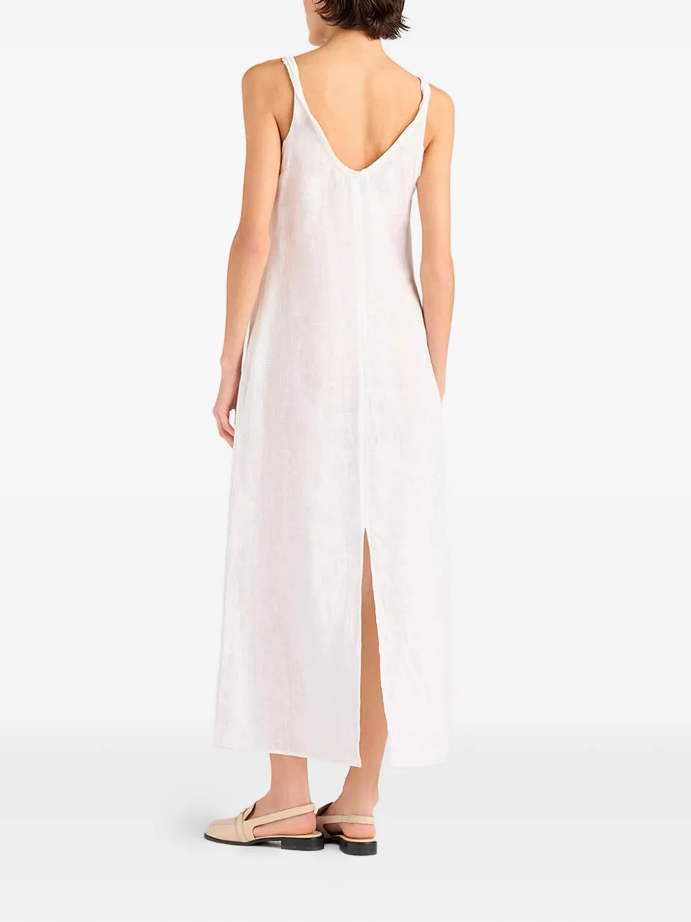 MOMONÌ Ximena maxi-dress met torchon bandje en split Wit
