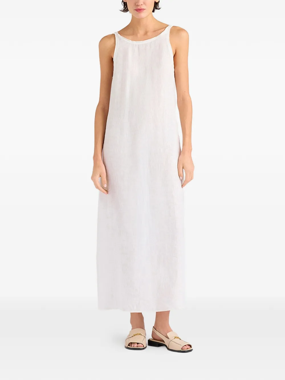 MOMONÌ Ximena maxi-dress met torchon bandje en split Wit