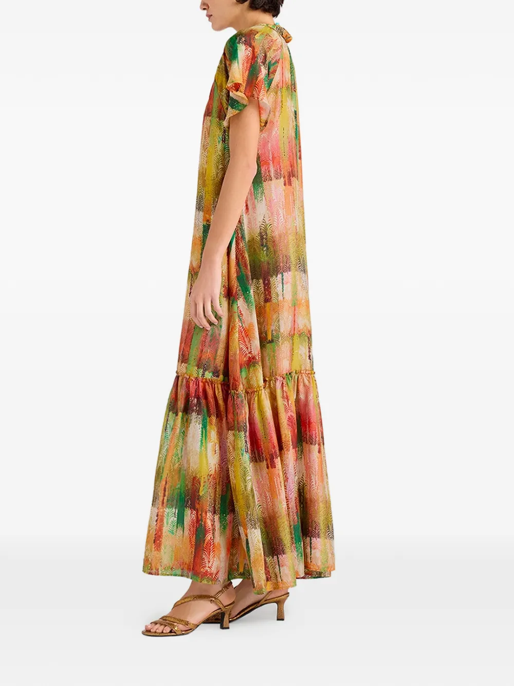 MOMONÌ Paloma maxi-dress met print Groen