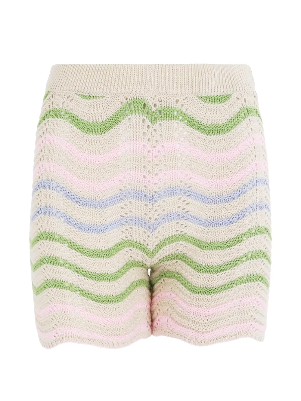 Agua Bendita Caloryn wave-knit pointelle-knit shorts - Multicolore